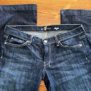 7 For All Mankind Dojo Dark Wash Flare Leg Designer Jeans Size 31